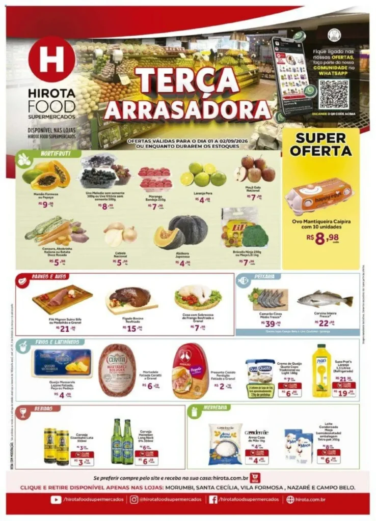 Ofertas Hirota Food ofertas Terça Arrasadora até 02/09/2026.
