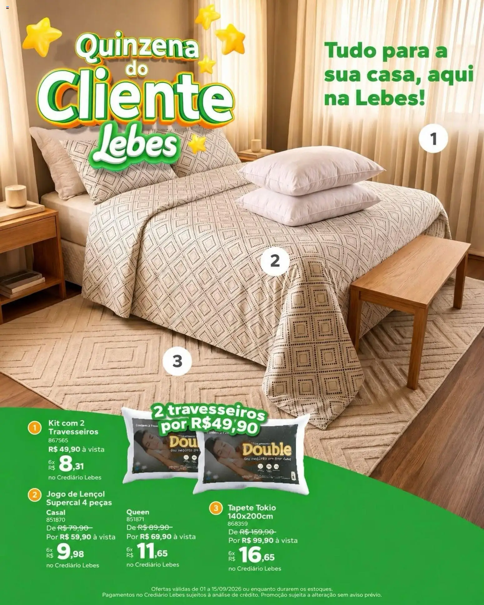 Ofertas Lebes ofertas Quinzena do Cliente até 15/09/2026.