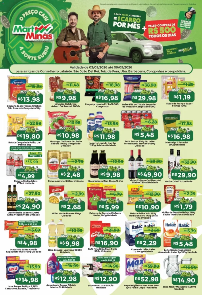 Ofertas Mart Minas ofertas até 09/09/2026.