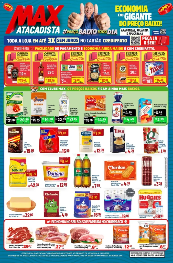 Ofertas Max Atacadista até 24/09/2026.