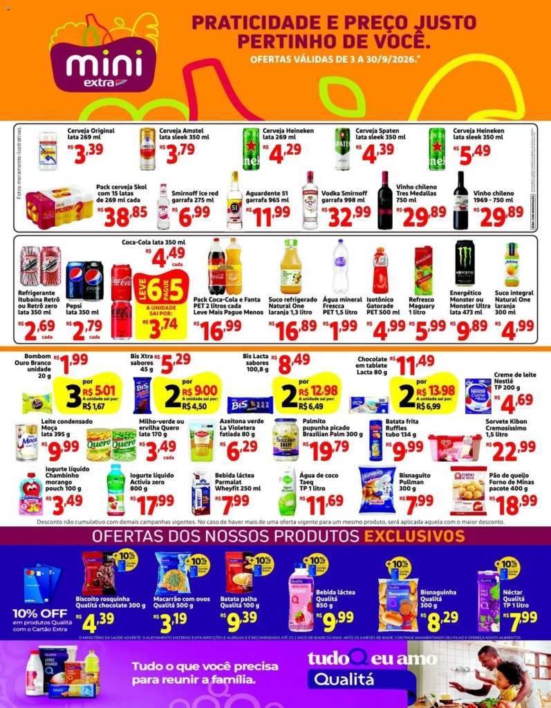 Ofertas Mini Extra ofertas Mensal até 30/09/2026.