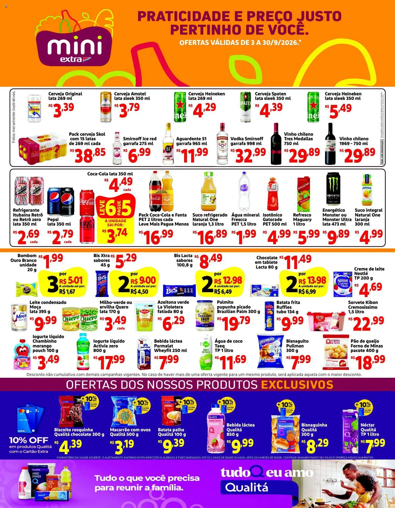 Ofertas Mini Extra ofertas Mensal até 30/09/2026.