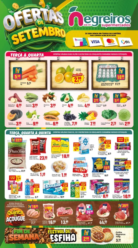 Ofertas Negreiros até 07/09/2026.