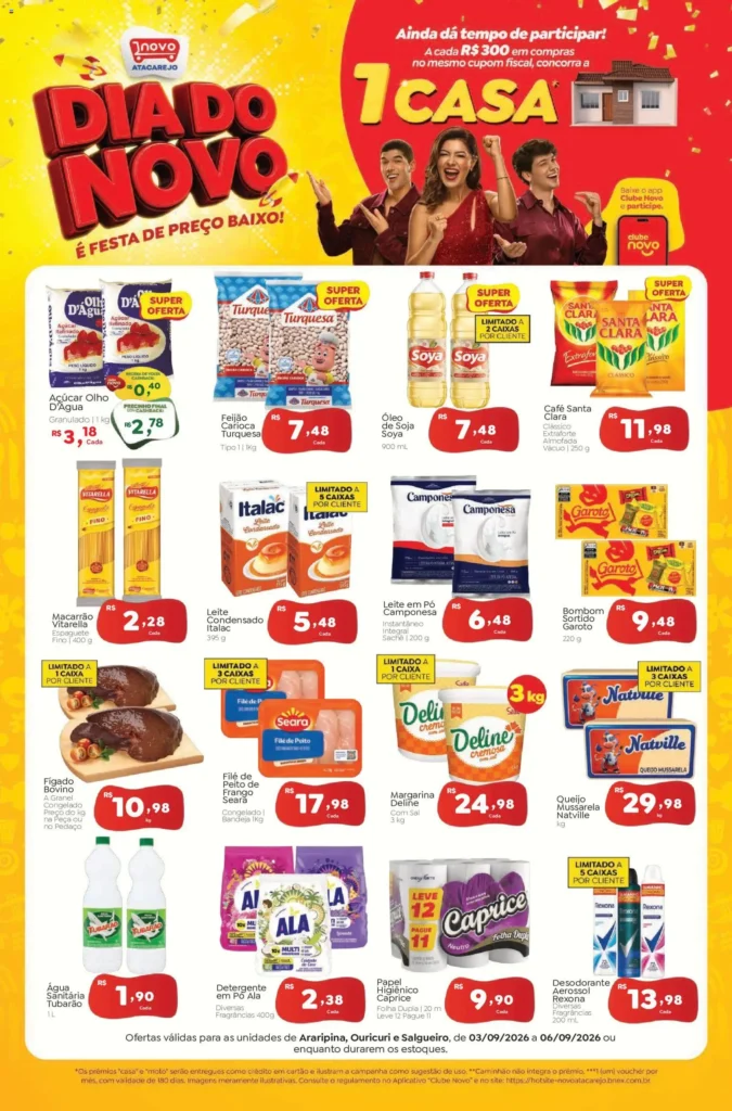 Ofertas Novo Atacarejo até 06/09/2026.