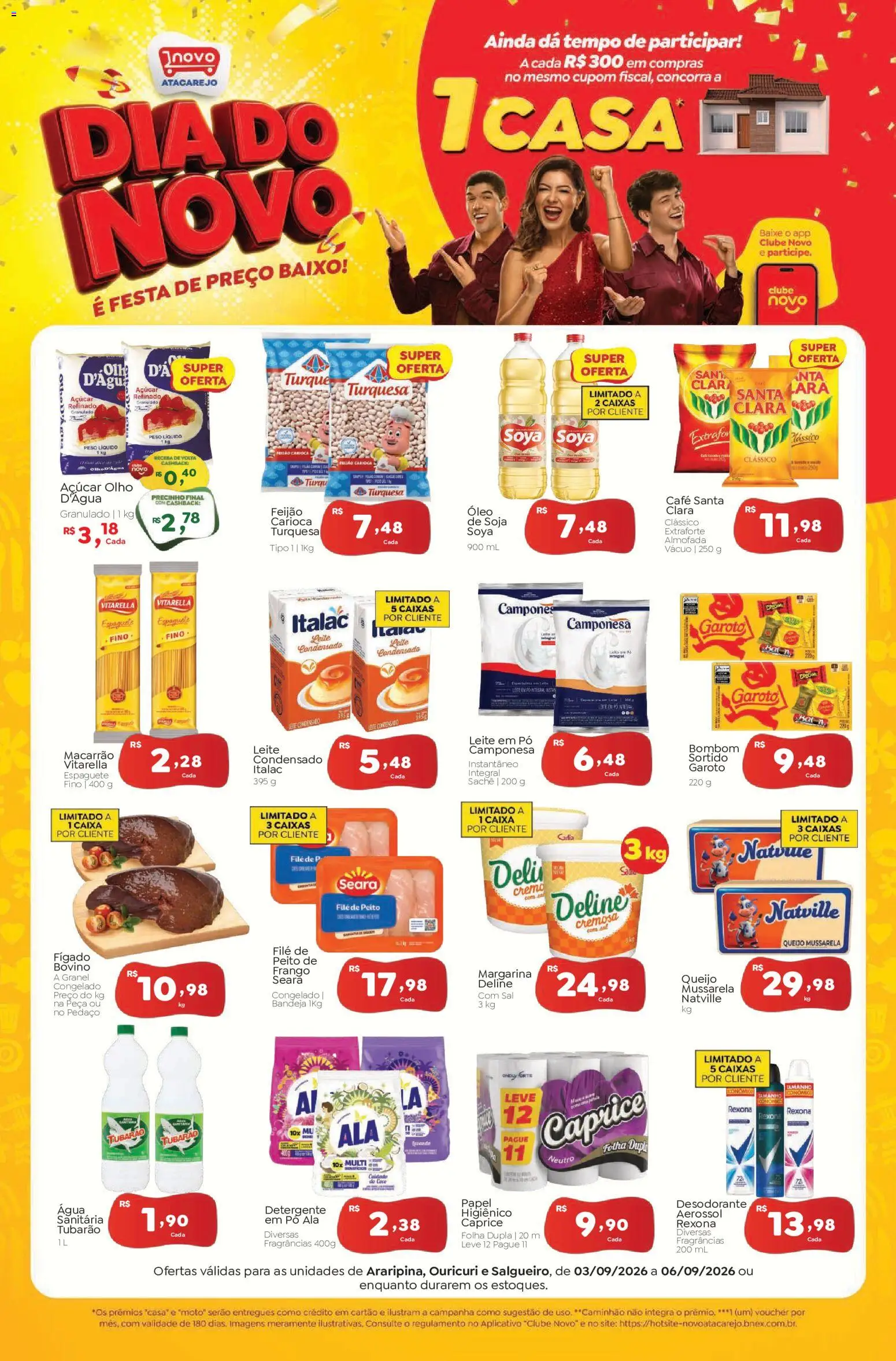 Ofertas Novo Atacarejo até 06/09/2026.