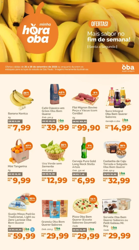 Ofertas Oba Hortifruti até 28/09/2026. Ofertas Oba Hortifruti até 28/09/2026.