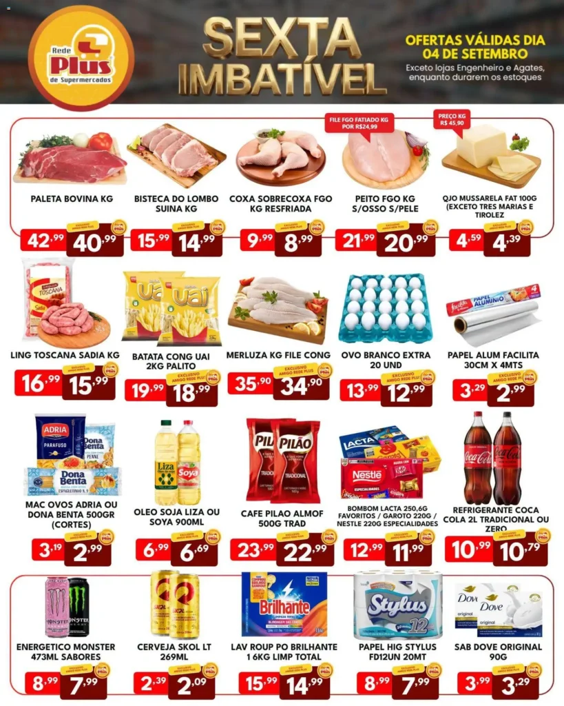 Ofertas Rede Plus Supermercados até 04/09/2026. Ofertas Rede Plus Supermercados até 04/09/2026.