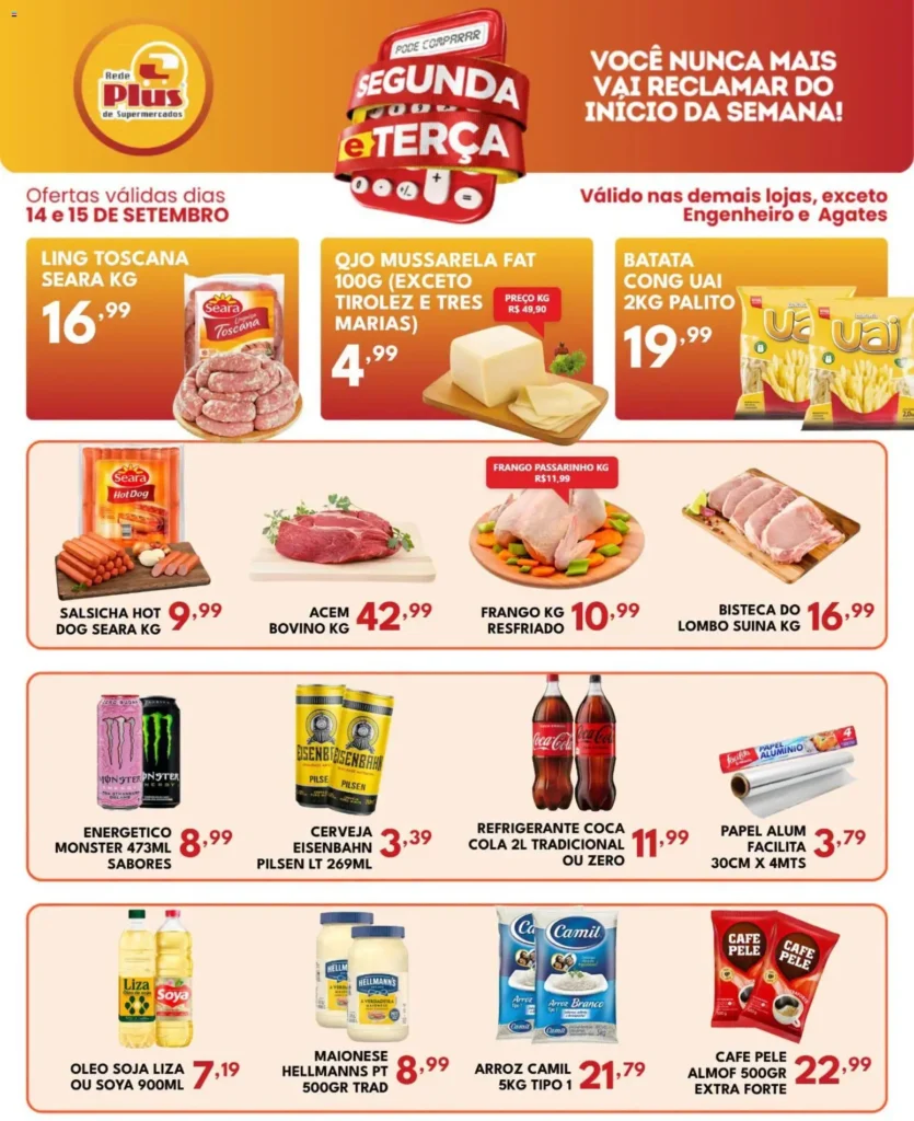 Ofertas Rede Plus Supermercados até 15/09/2026.