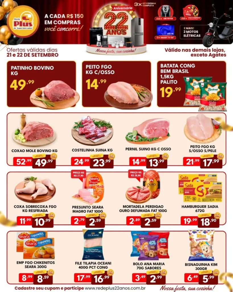Ofertas Rede Plus Supermercados até 22/09/2026.