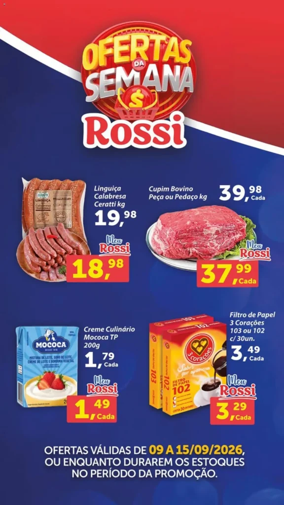 Ofertas Rossi Supermercados até 15/09/2026. Ofertas Rossi Supermercados até 15/09/2026.