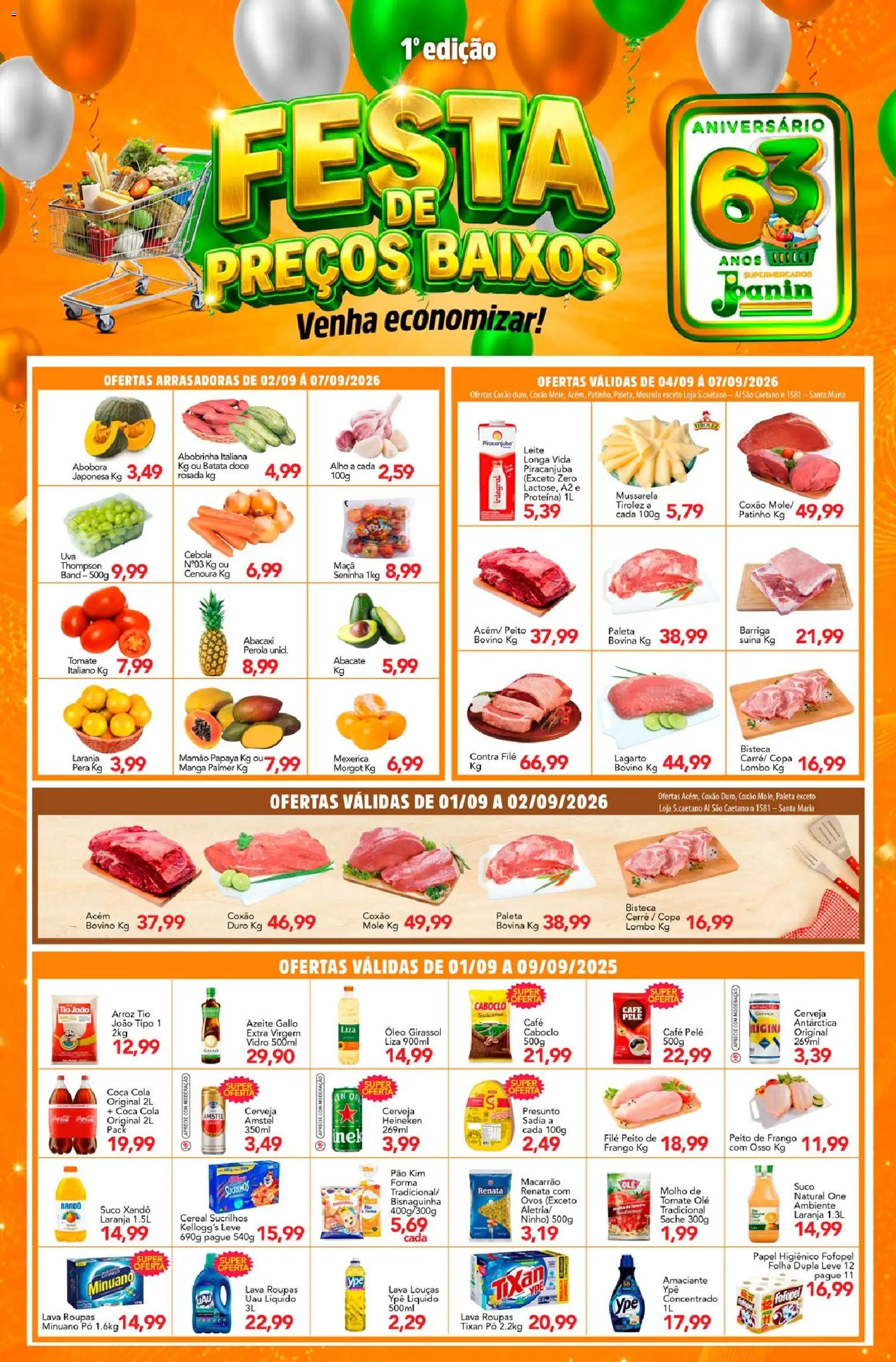 Ofertas Supermercados Joanin até 09/09/2026.