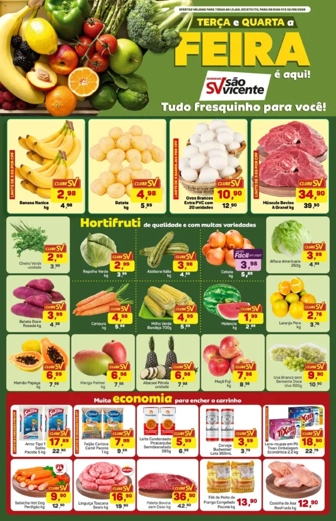 Ofertas Supermercados São Vicente até 02/09/2026.