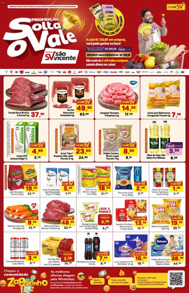 Ofertas Supermercados São Vicente até 20/09/2026.