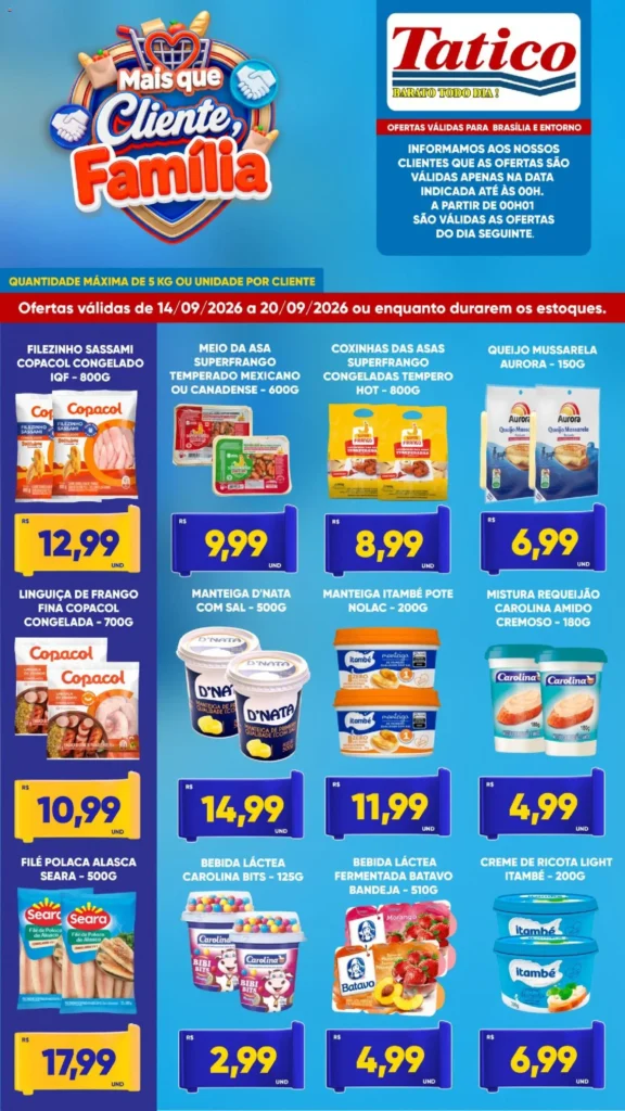 Ofertas Tatico até 20/09/2026.
