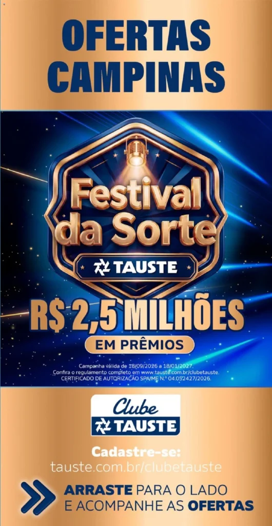 Ofertas Tauste até 01/10/2026.