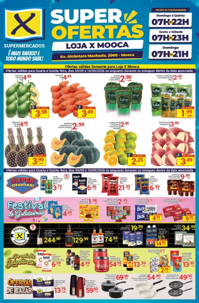 Ofertas X Supermercados até 10/09/2026.