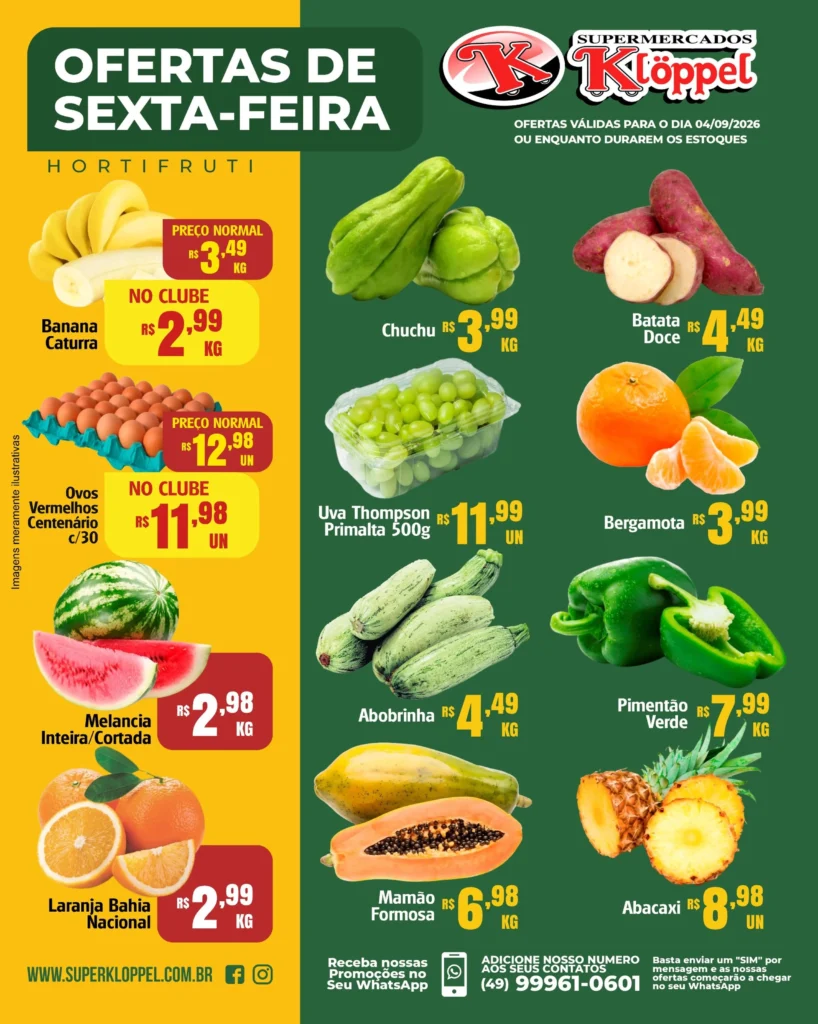 Ofertas Supermercados Klöppel – 04/09/2026 Ofertas Supermercados Klöppel – 04/09/2026