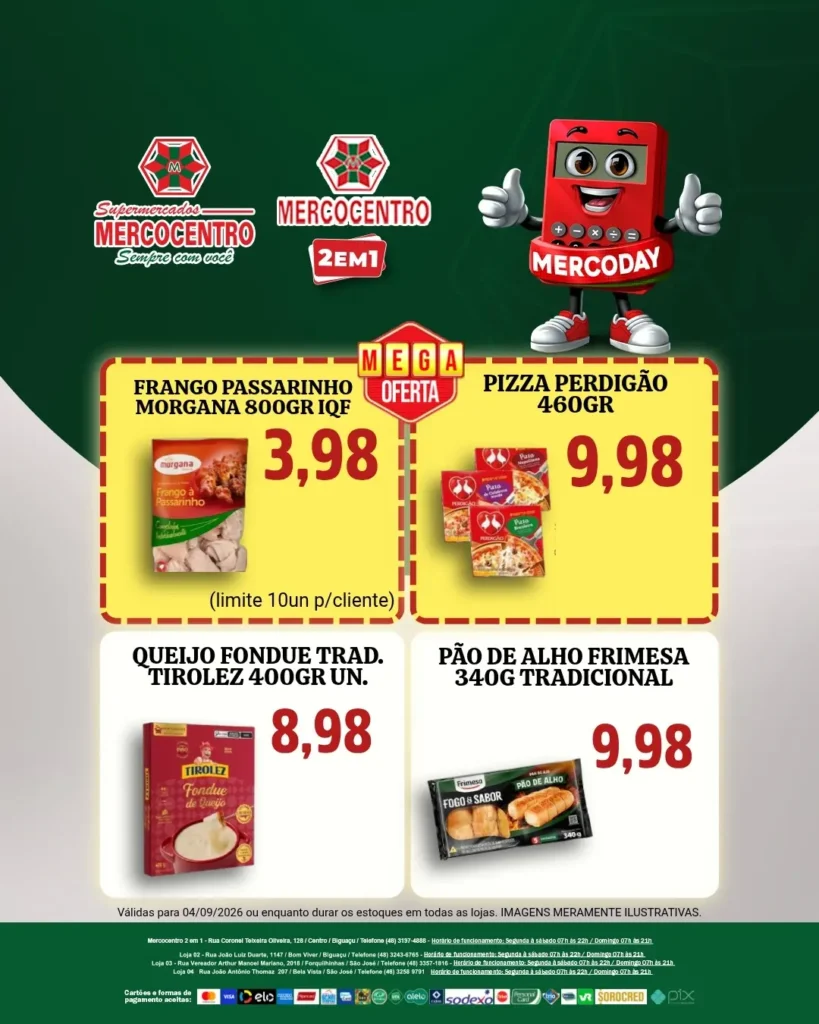 Ofertas SUPERMERCADOS MERCOCENTRO 🛒 – 04/09/2026