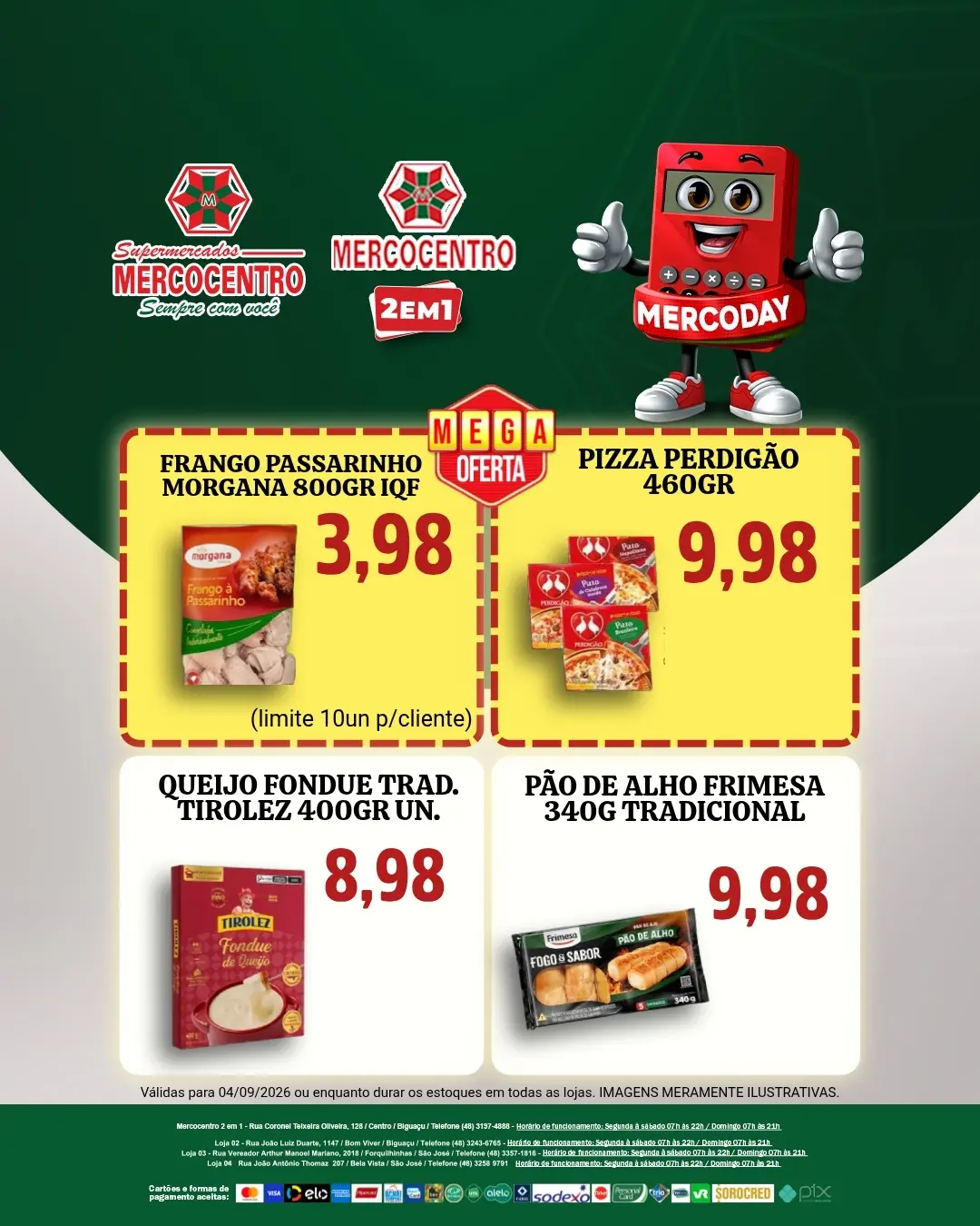 Ofertas SUPERMERCADOS MERCOCENTRO 🛒 – 04/09/2026