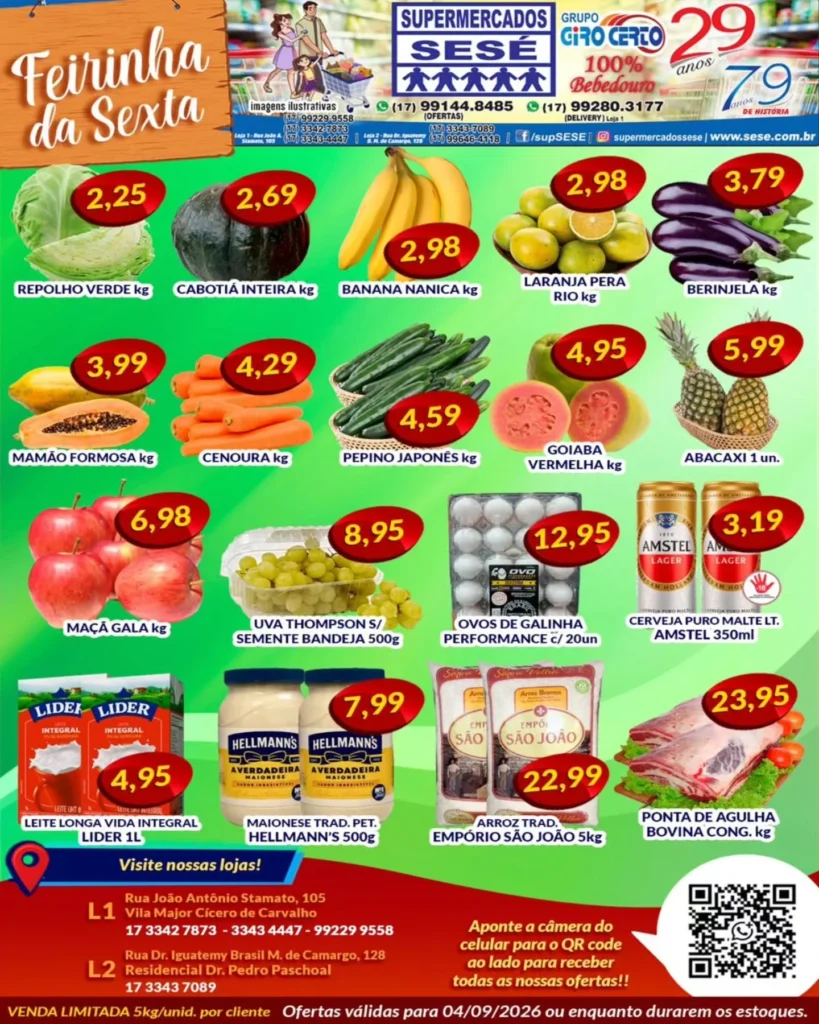 Ofertas Supermercados Sesé – 04/09/2026