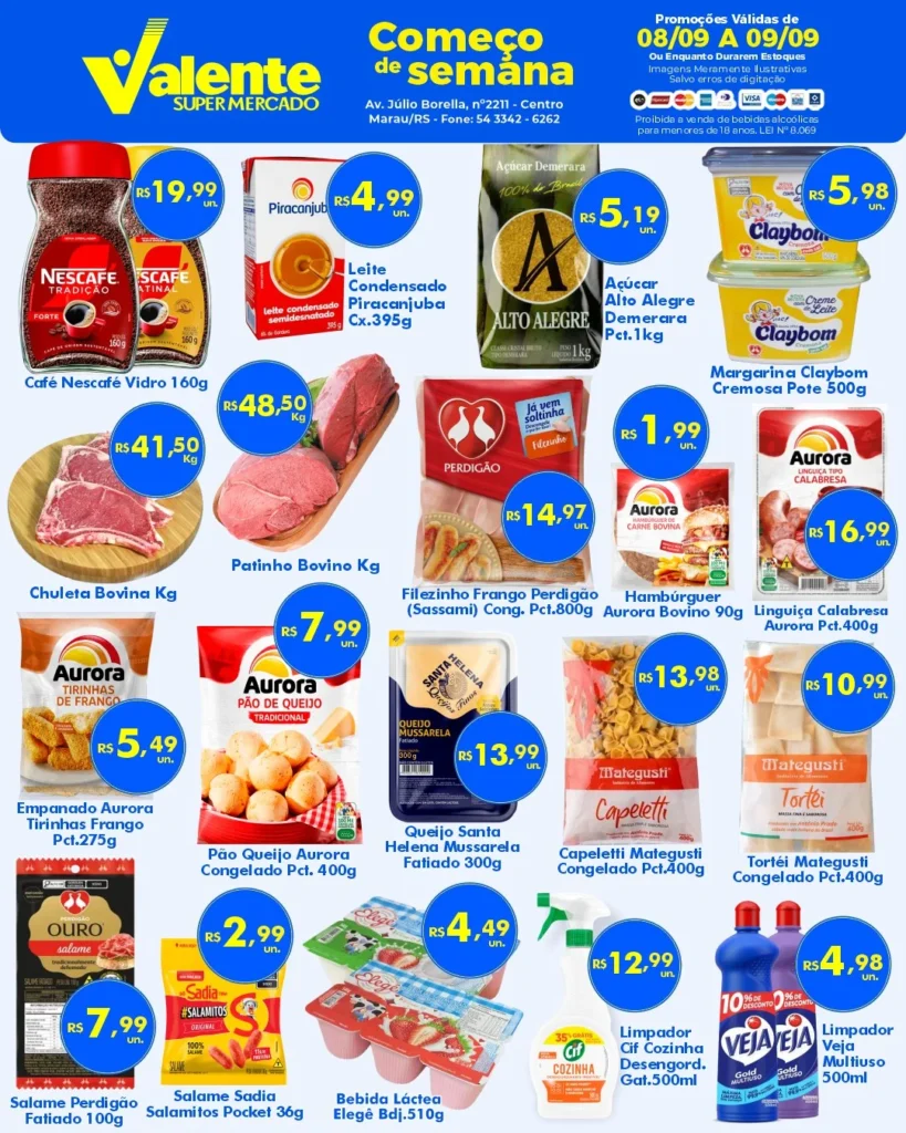 Ofertas Valente Supermercado – 08/09/2026