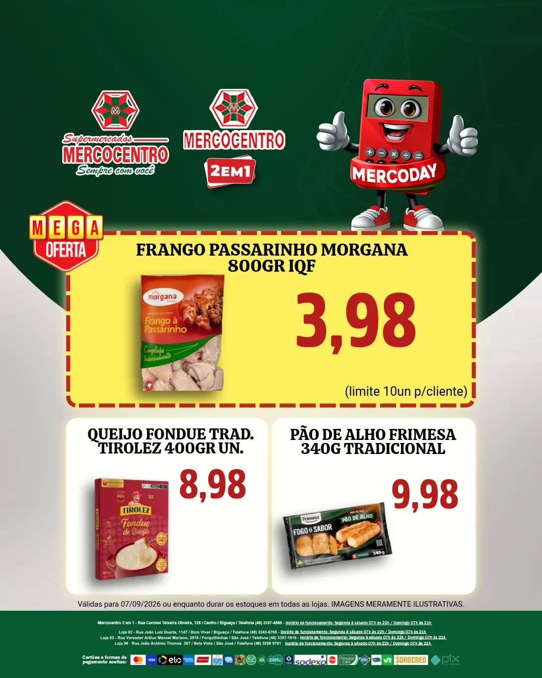 Ofertas SUPERMERCADOS MERCOCENTRO 🛒 – 07/09/2026