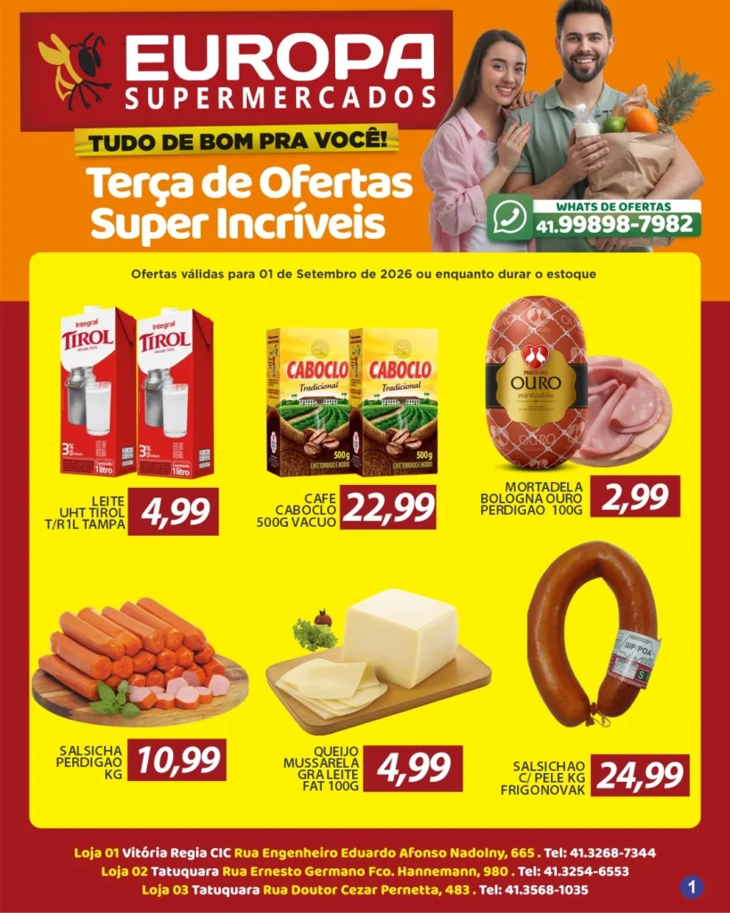 Ofertas Europa Supermercados – 01/09/2026