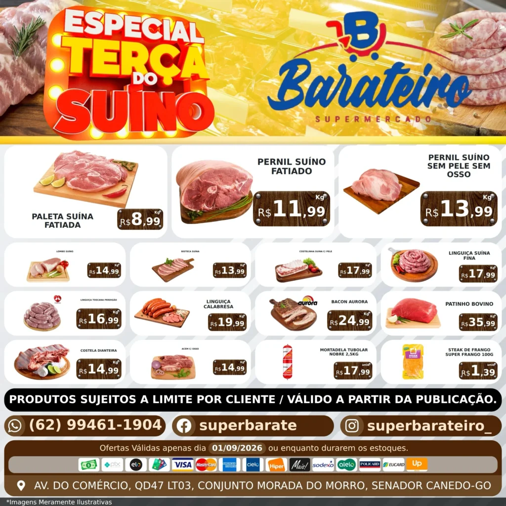 Ofertas Super Barateiro Supermercado – 01/09/2026
