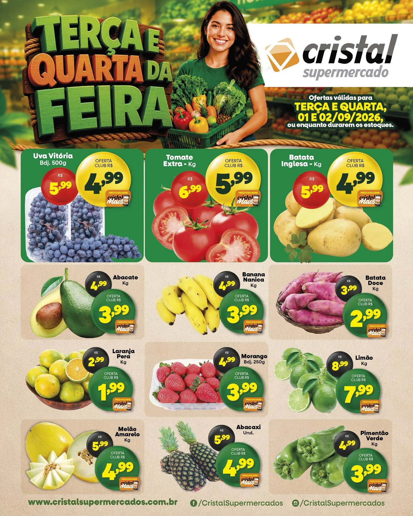 Ofertas Cristal Supermercados – 02/09/2026