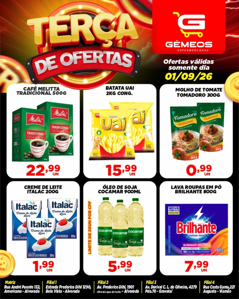 Ofertas Gemeos supermercado – 01/09/2026 Ofertas Gemeos supermercado – 01/09/2026