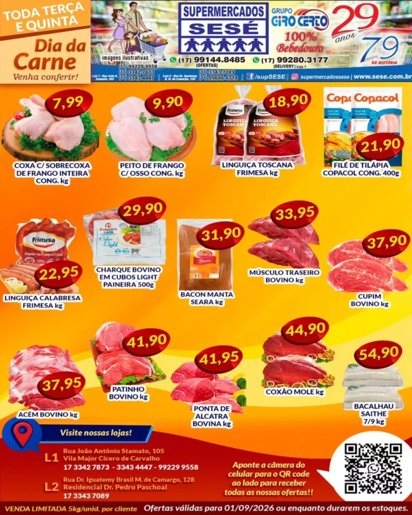Ofertas Supermercados Sesé – 01/09/2026