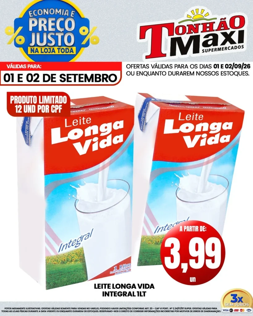 Ofertas Supermercados Tonhão Maxi – 01/09/2026