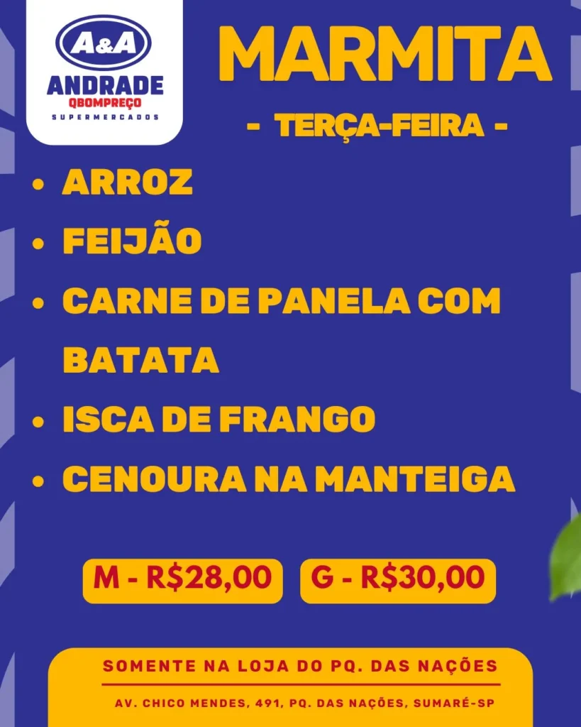 Ofertas Supermercados Andrade Qbompreço – 01/09/2026