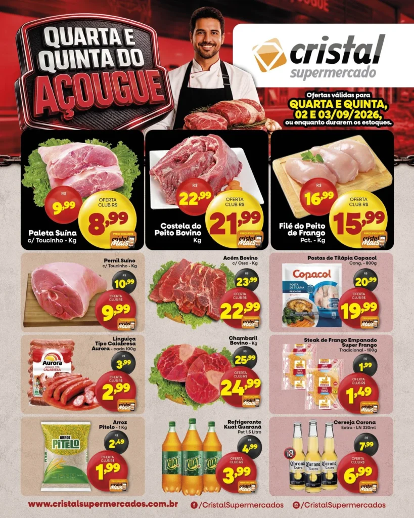 Ofertas Cristal Supermercados – 03/09/2026 Ofertas Cristal Supermercados – 03/09/2026