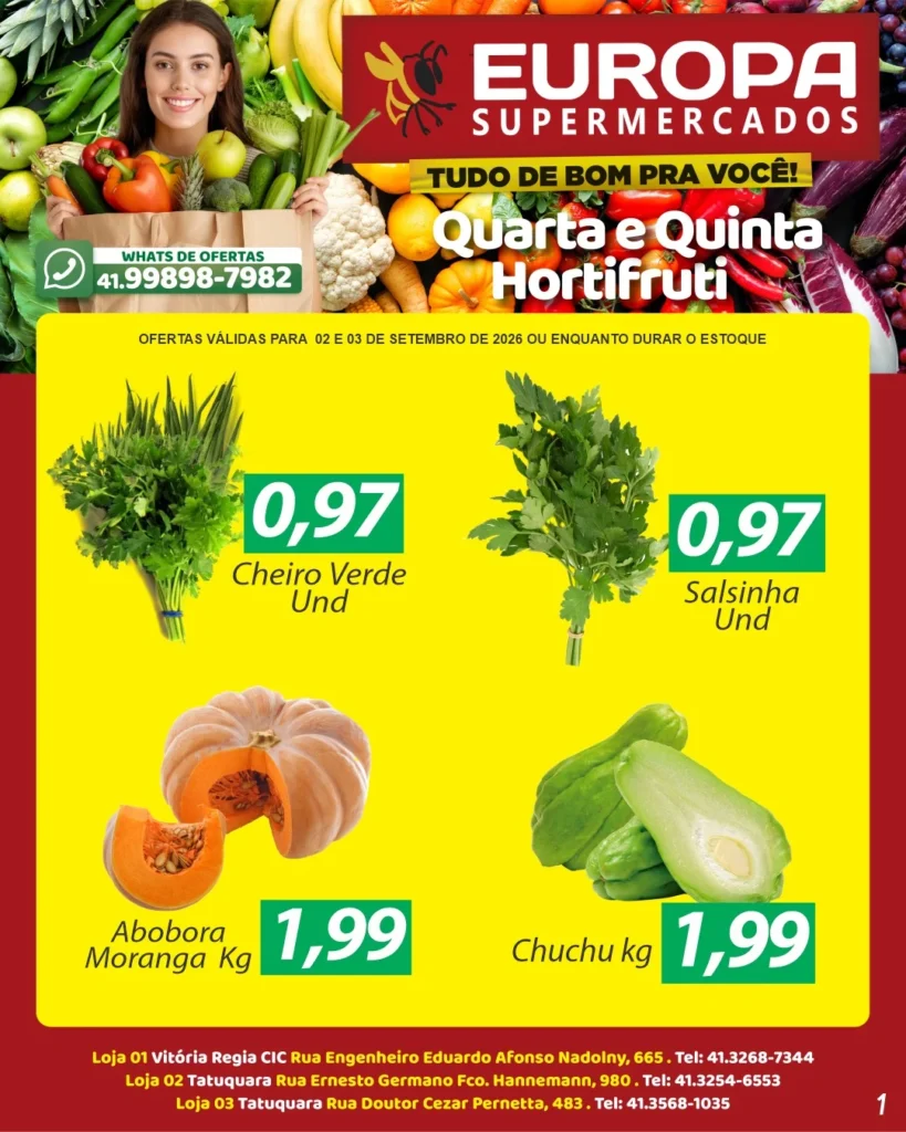 Ofertas Europa Supermercados – 03/09/2026
