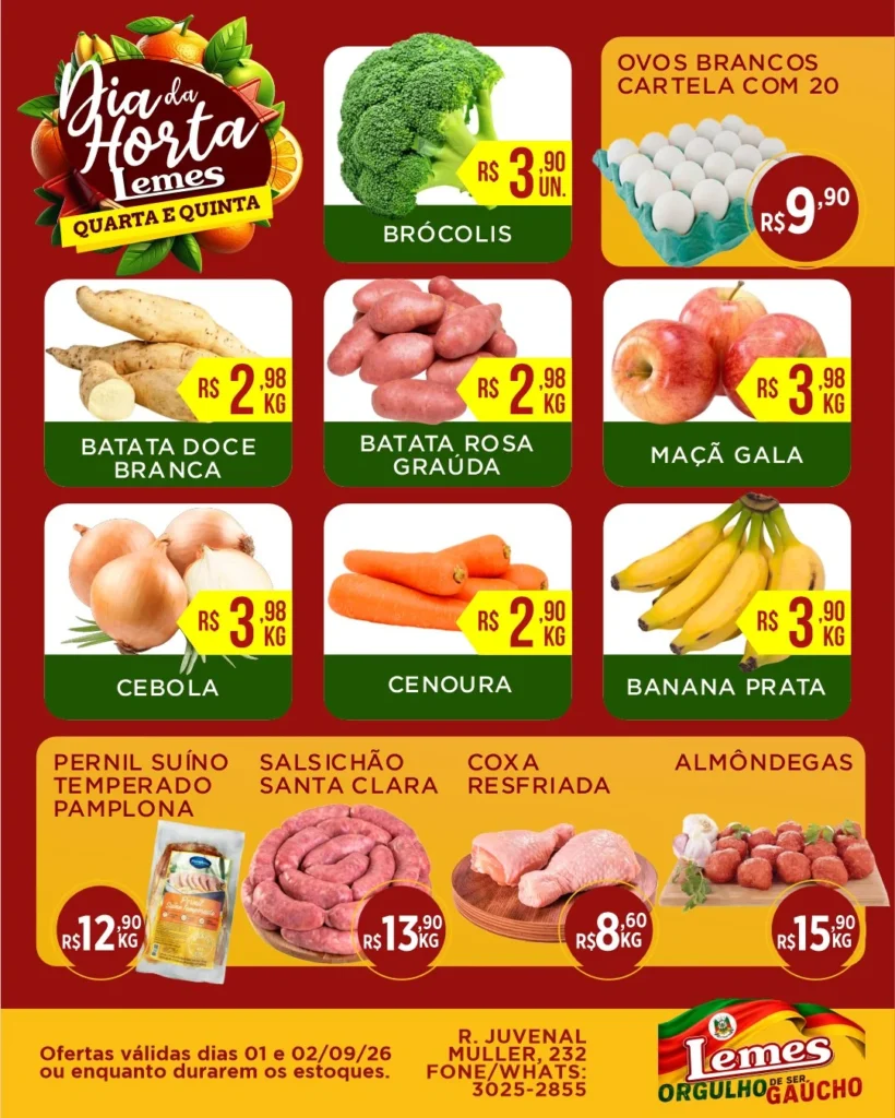 Ofertas Casa de Carnes e Mercado Lemes – 03/09/2026 Ofertas Casa de Carnes e Mercado Lemes – 03/09/2026