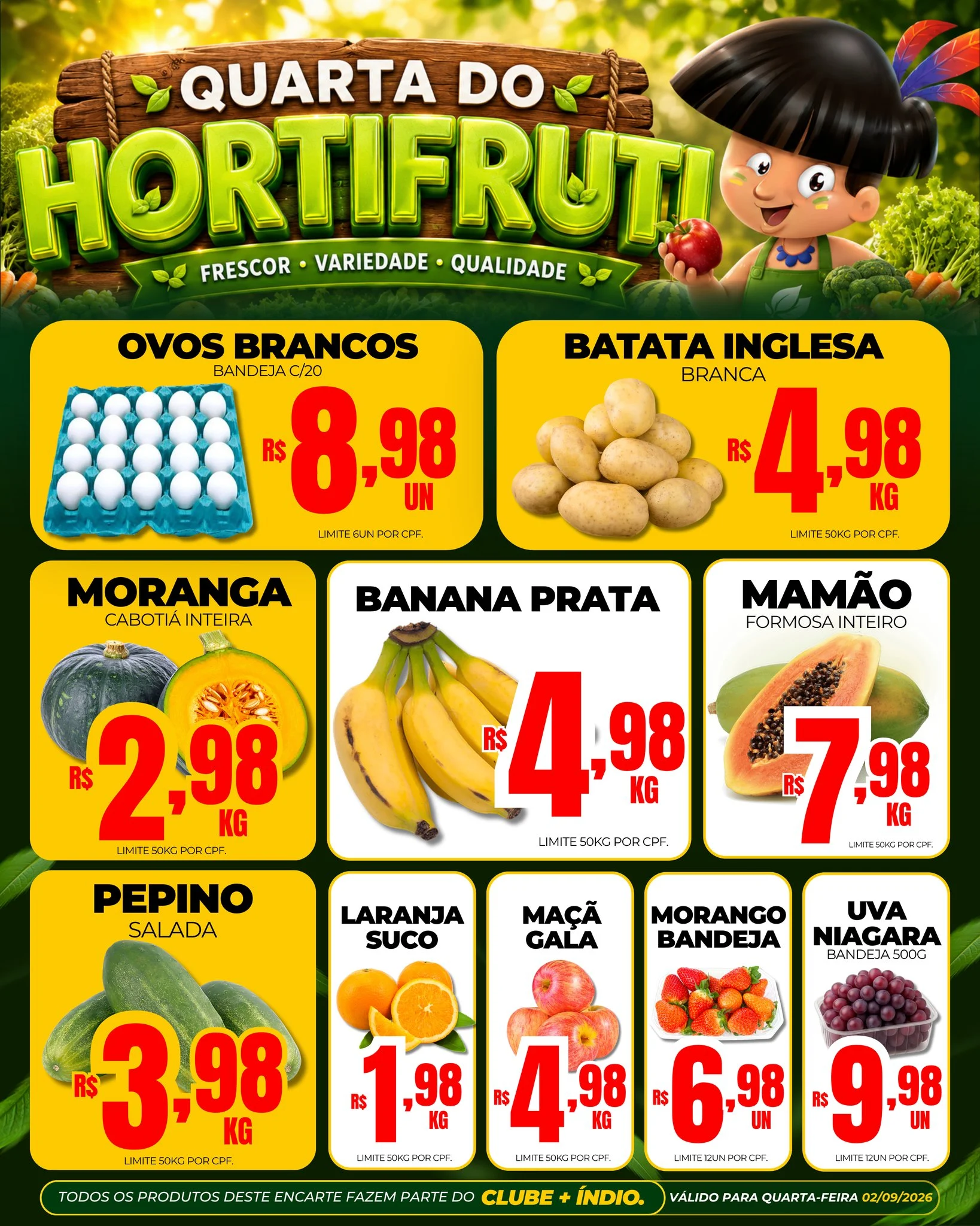 Ofertas Supermercados Índio – 02/09/2026
