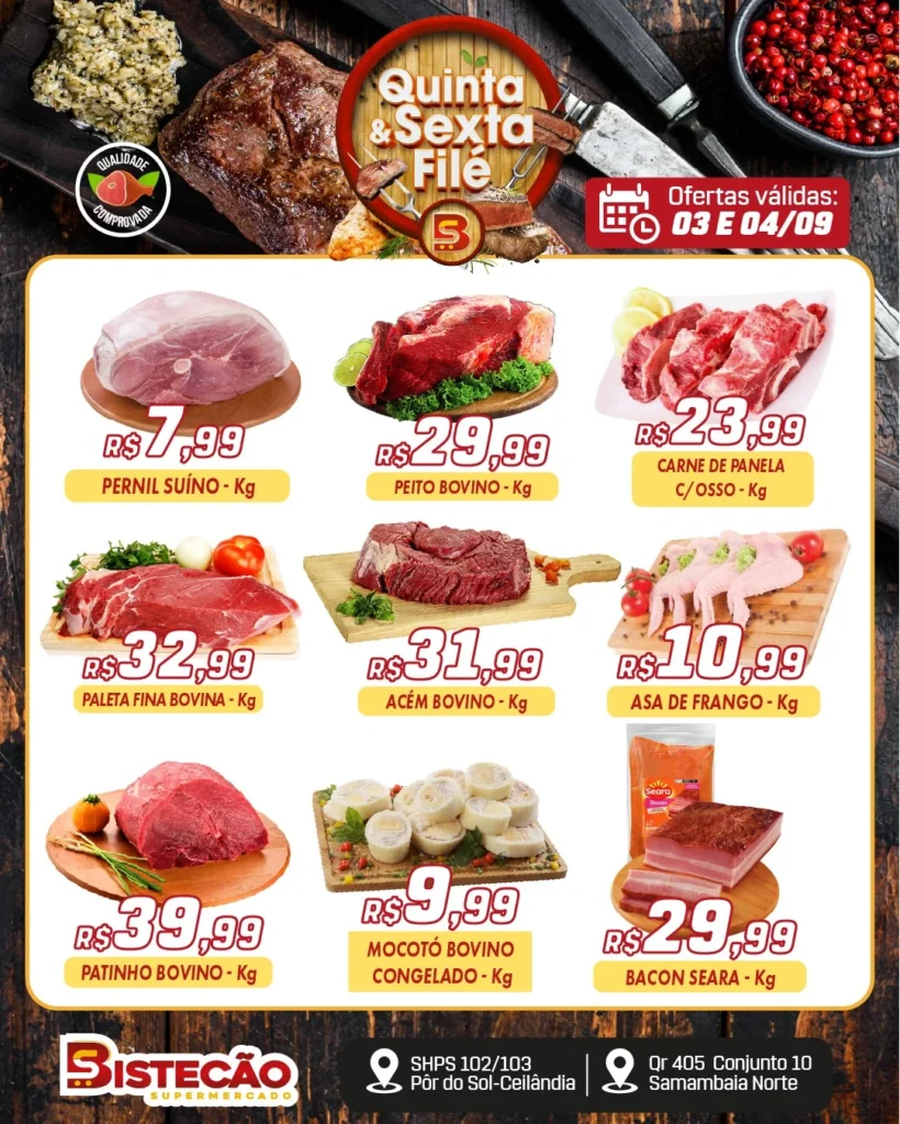 Ofertas Bistecão Supermercado – 04/09/2026