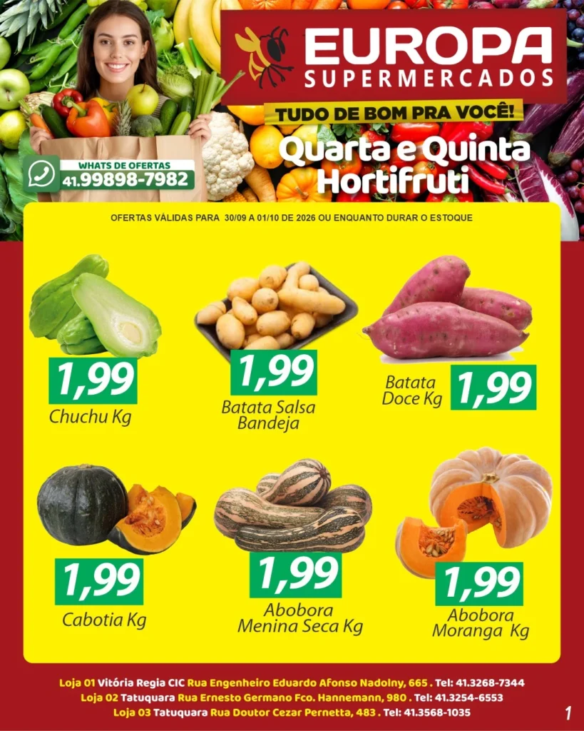 Ofertas Europa Supermercados – 01/10/2026
