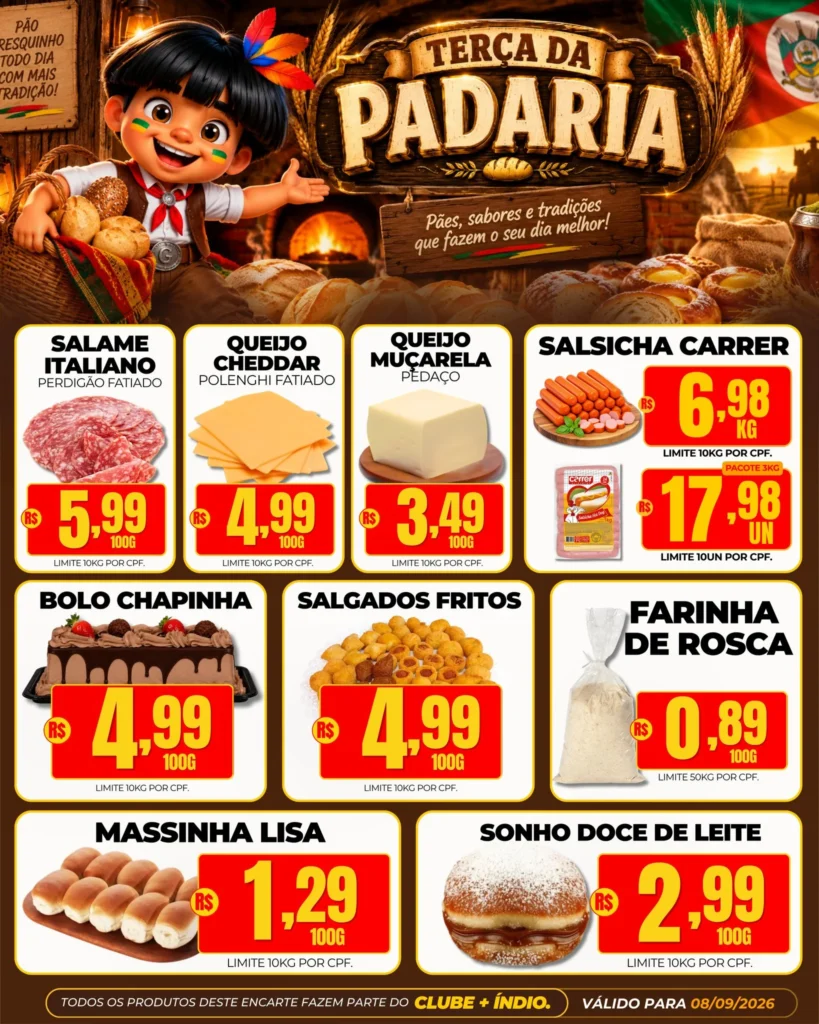 Ofertas Supermercados Índio – 08/09/2026