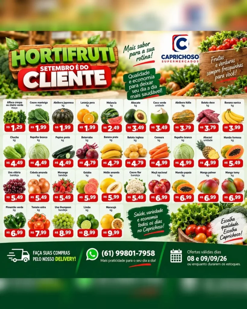 Ofertas Supermercado Caprichoso Ceilândia – 09/09/2026