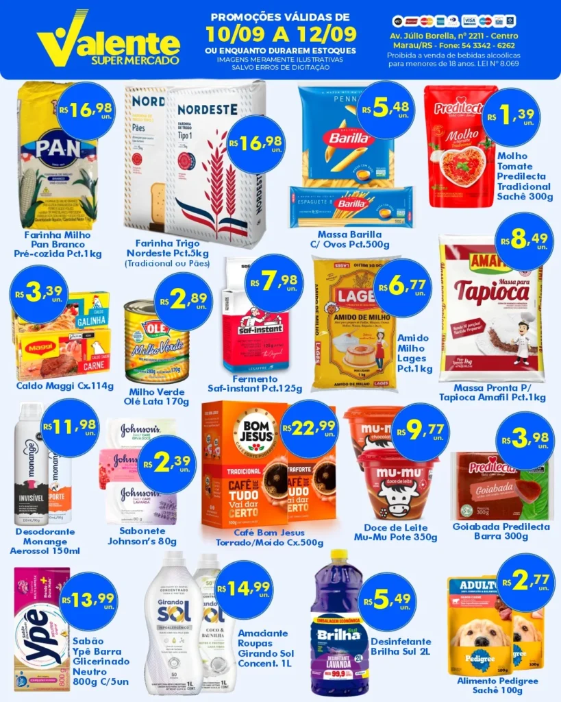 Ofertas Valente Supermercado – 12/09/2026 Ofertas Valente Supermercado – 12/09/2026
