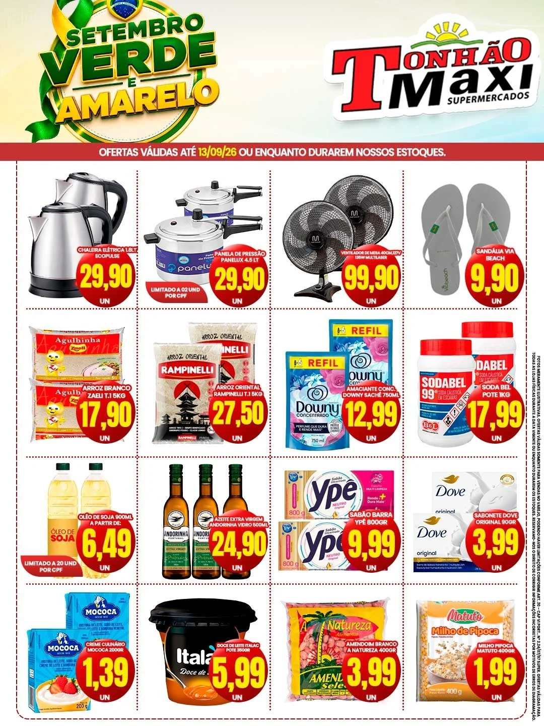 Ofertas Supermercados Tonhão Maxi – 13/09/2026