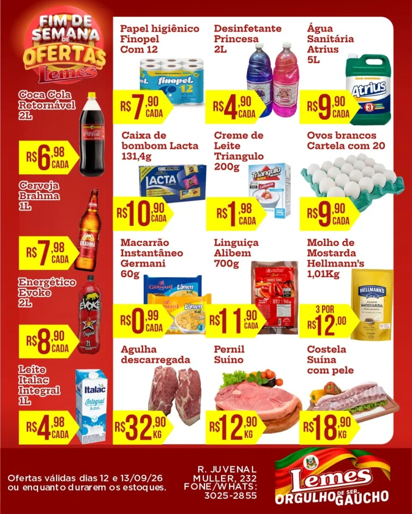 Ofertas Casa de Carnes e Mercado Lemes – 13/09/2026