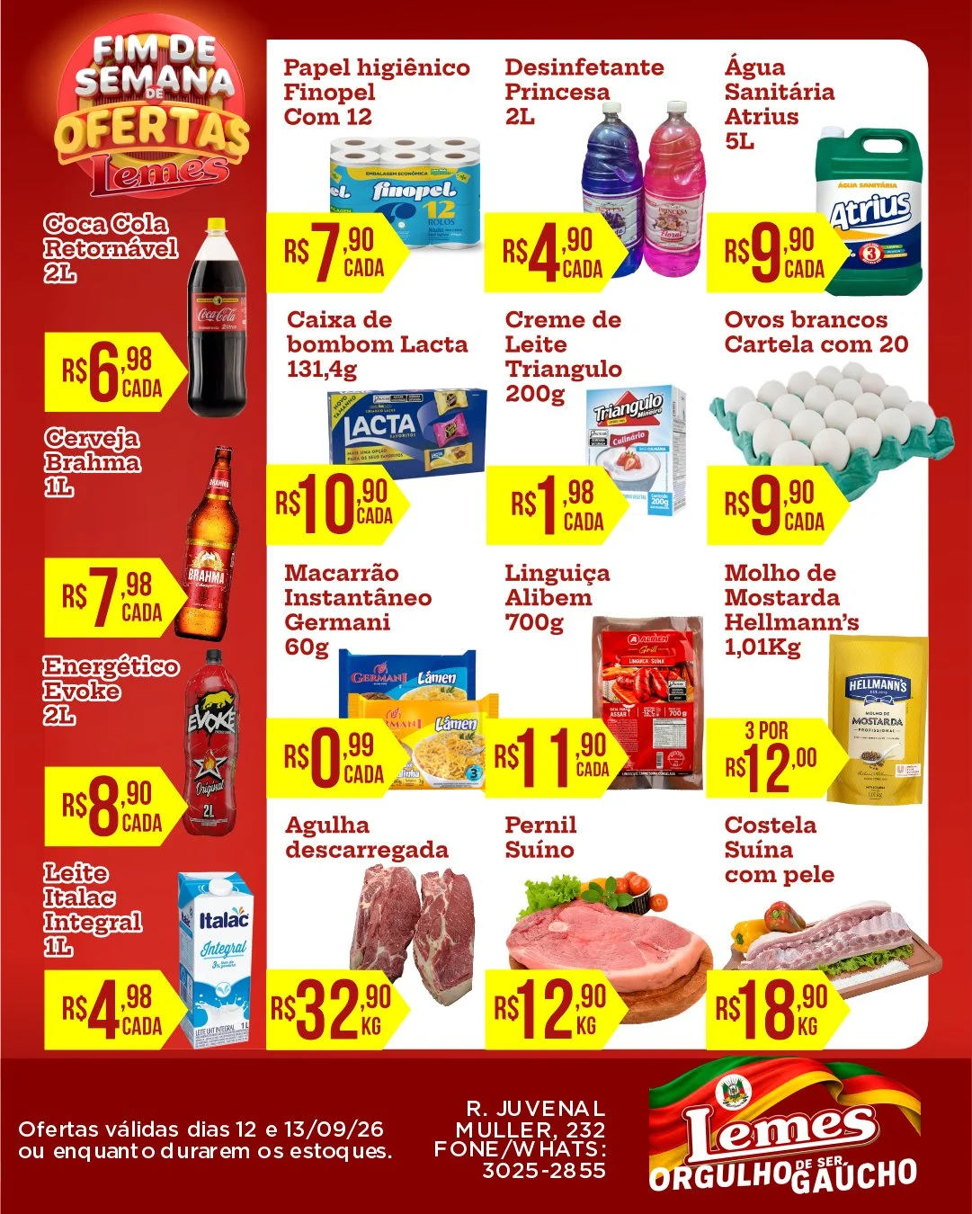 Ofertas Casa de Carnes e Mercado Lemes – 13/09/2026