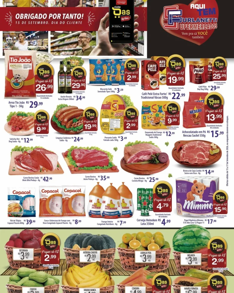 Ofertas Furlanetti Supermercados – 17/09/2026