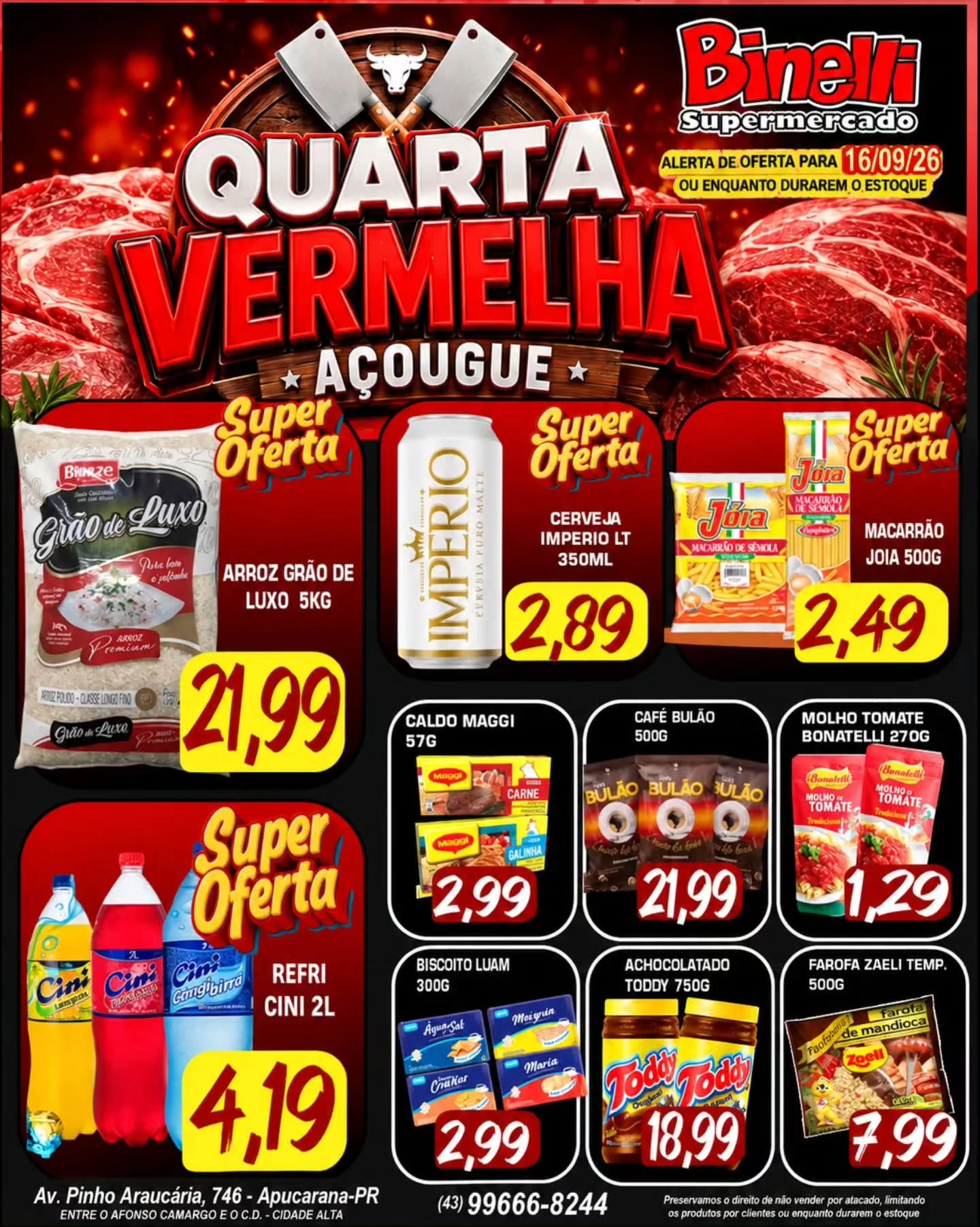 Ofertas Supermercado Binelli – 16/09/2026
