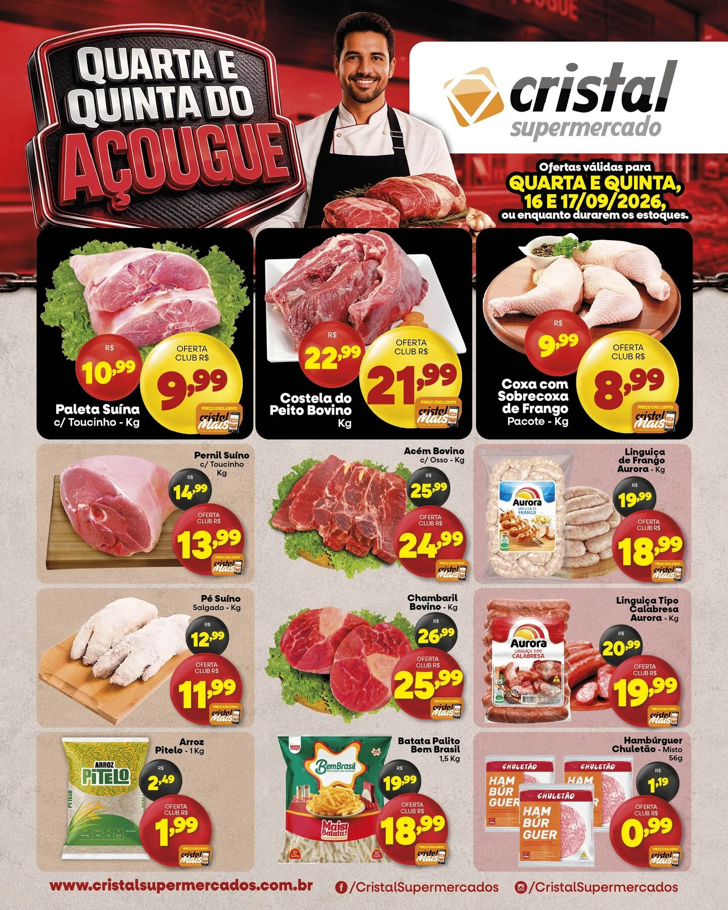 Ofertas Cristal Supermercados – 17/09/2026
