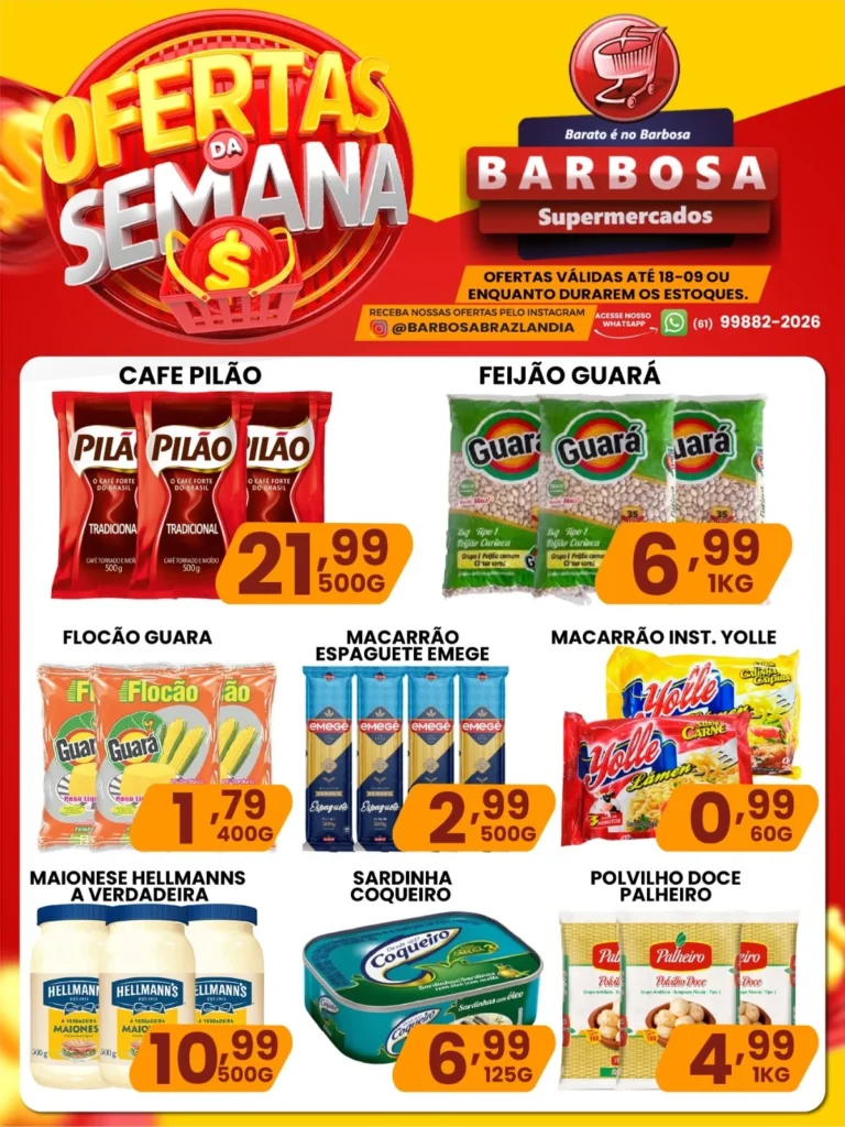 Ofertas SUPERMERCADOS BARBOSA 🛒 – 18/09/2026