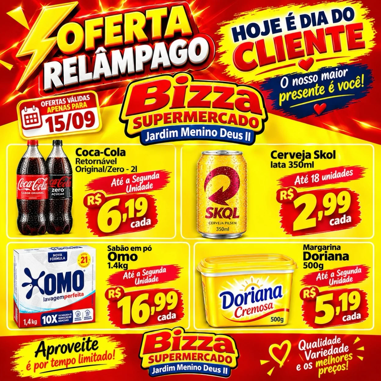 Ofertas Bizza Supermercado Jd. Menino Deus II – Bebedouro – 15/09/2026